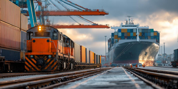 Multimodal logistics combining road air and sea transport in supply chain